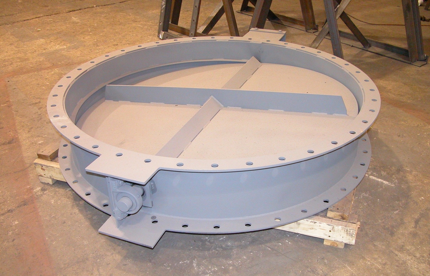 Circular butterfly damper manufactured by Barron Fan